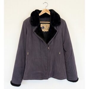 Obermeyer Resort Blue Winter Coat Grenoble Fur Trim Size‎ L